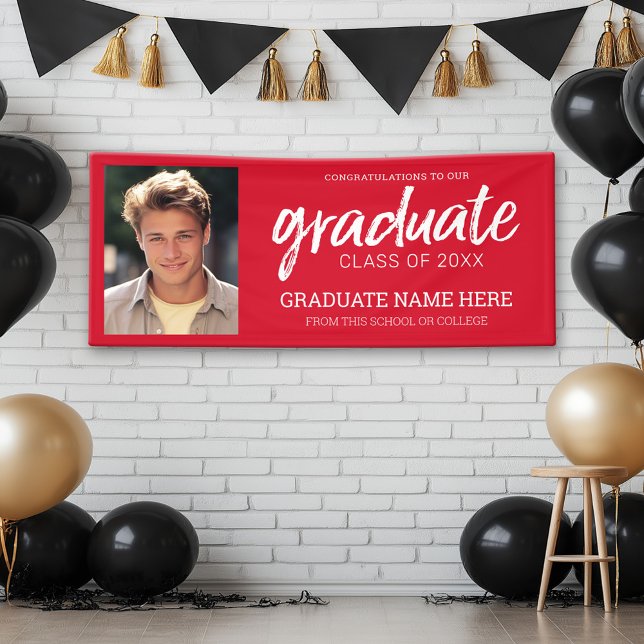 Banderoles Photo d'obtention du diplôme - Classe de Red Grad  (Custom Graduation Banner)