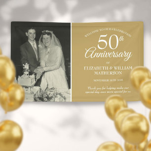 Banderoles Photo du Mariage du 50e anniversaire Bienvenue en