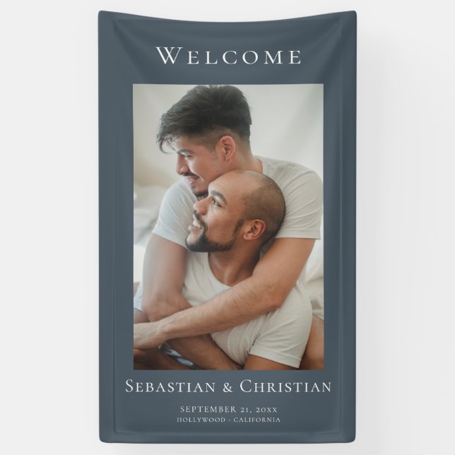 Banderoles Photo Elegant Simple Welcome Mariage (Vertical)