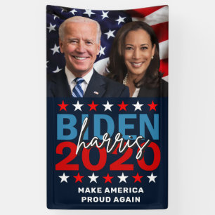 Banderoles Photo patriotique de la campagne Biden Harris 2020