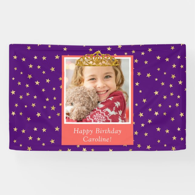 Banderoles Photo pour enfant personnalisée Happy Birthday Gol (Horizontal)