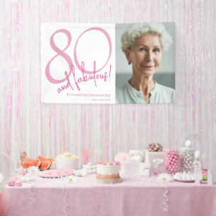 Banderoles Photo Quatre-Vingts Ans et Incroyable Fête d'anniv