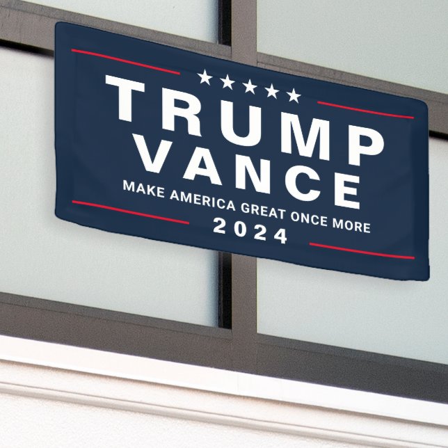 Banderoles Photo Trump Vance 2024 Campagne Grand Outdoor (Bâtiment extérieur)
