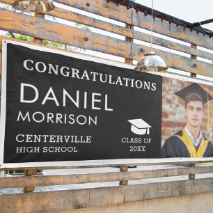 Banderoles Photographie Noir Blanc Gradué Classe De Diplôme