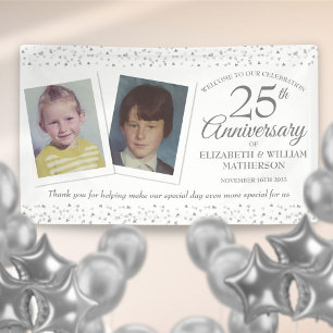 Banderoles Photos d'enfance pour les 25 ans de mariage Bienve