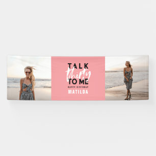 Banderoles Photos neuves de 30e anniversaire, roses noir et b