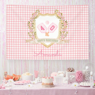 Banderoles Pickle Ball Preppy   Anniversaire personnalisé