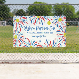 Banderoles Pickleball Tournament Party Patriotique feux d'art
