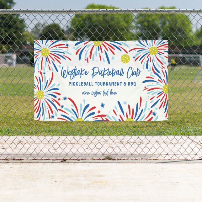 Banderoles Pickleball Tournament Party Patriotique feux d'art (En situation)