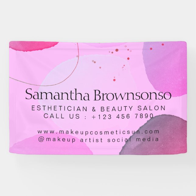 Banderoles Pierre rose Neutre Terre Tone Esthéticien (Horizontal)