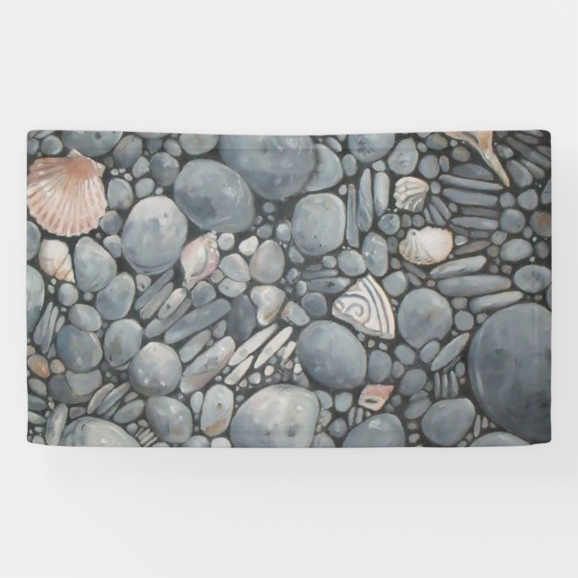 Banderoles Pierres de plage Coques Galets Rochers Peinture Ar (Horizontal)