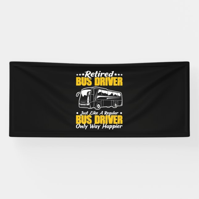Banderoles Pilote de bus retraité (Horizontal)