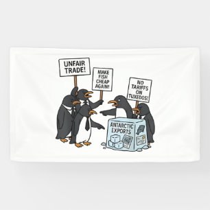 Banderoles Pingouins contre les tarifs douaniers anti-Trump