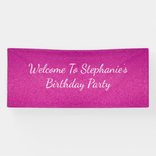 Banderoles Pink Glittery Abstraite fête d'anniversaire Nom p