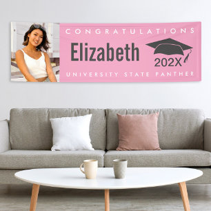 Banderoles Pink graduation 1 photo moderne audacieux simple