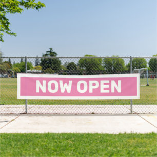 Banderoles Pink Now Open Banner