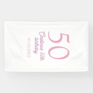 Banderoles PINK PASTEL 50 anniversaire anniversaire ajouter n