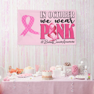 Banderoles Pink Ribbon Sensibilisation au sein Brave et fort