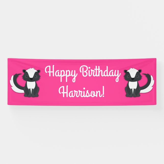 Banderoles Pink Skunk Anniversaire (Horizontal)