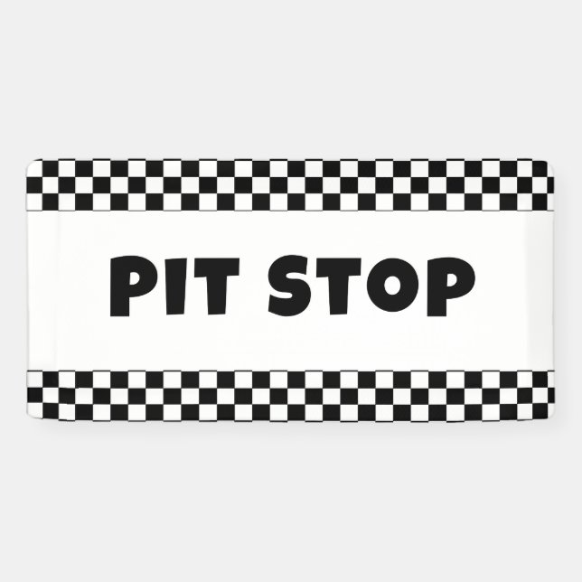 Banderoles Pit Stop Party Welcome Banner | Racing Birthday  (Horizontal)