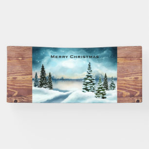 Banderoles Pittoresque Winter Wonderland aquarelle peinture