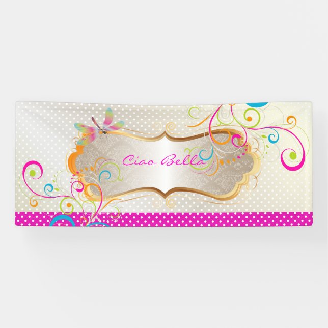 Banderoles PixDezines Dragonflies Rainbow Swirls (Horizontal)