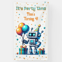 Pixel Art Robot Boy's Birthday Party