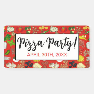 Banderoles Pizza Party Topings Italien Food Pizzeria Pie