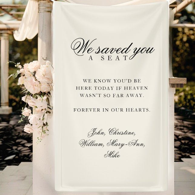 Banderoles Place réservée - Mariage Classique Beige Mémorial (Reserved Seat - Classic Wedding Memorial Beige Banner)