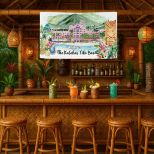 Banderoles Plage d'Aloha   Tiki Bar Luau Party personnalisé