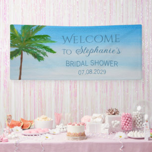 Banderoles Plage tropicale Eté Arbre palmier Baby Shower