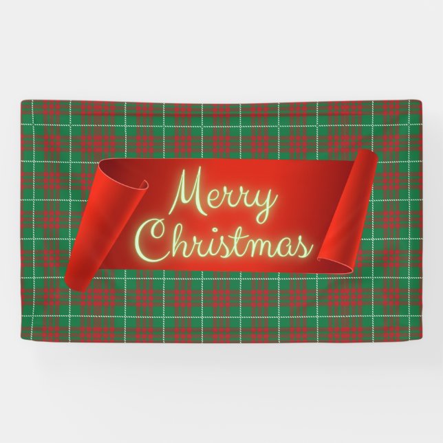 Banderoles Plaid vert et rouge (Horizontal)