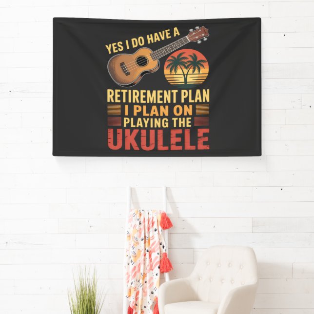 Banderoles Plan de retraite Ukulele Drôle (Insitu)