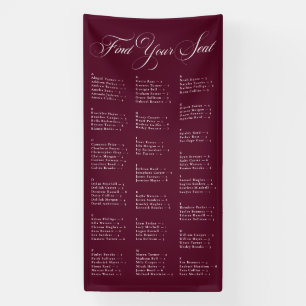Banderoles Plan de table de mariage alphabétique Bourgogne Iv