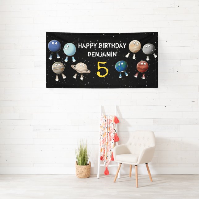 Banderoles Planètes et l'Anniversaire de enfant du système so (Insitu)