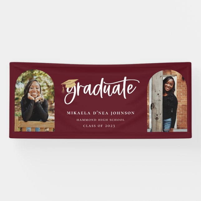 Banderoles Playful Script Graduation Photo (Horizontal)