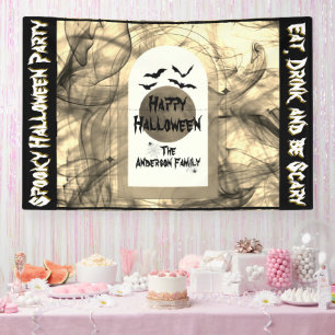 Banderoles Pleine lune Web Black Bats Spider Halloween heureu