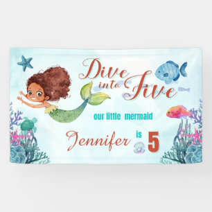 Banderoles Plongez dans cinq sirènes Brown 5e fille anniversa