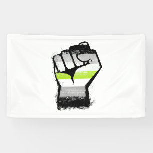 Banderoles Poing de protestation agender