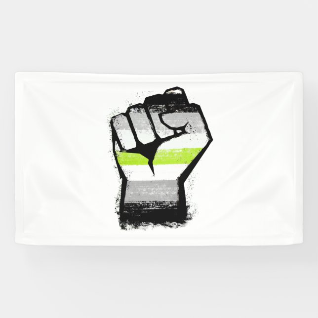 Banderoles Poing de protestation agender (Horizontal)