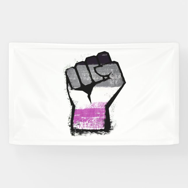 Banderoles Poing de protestation asexué (Horizontal)