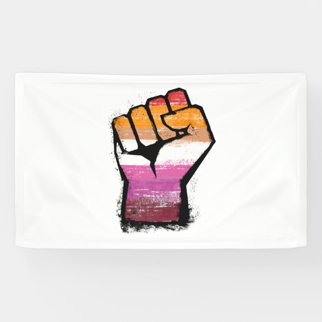 Banderoles Poing de protestation lesbienne (Horizontal)