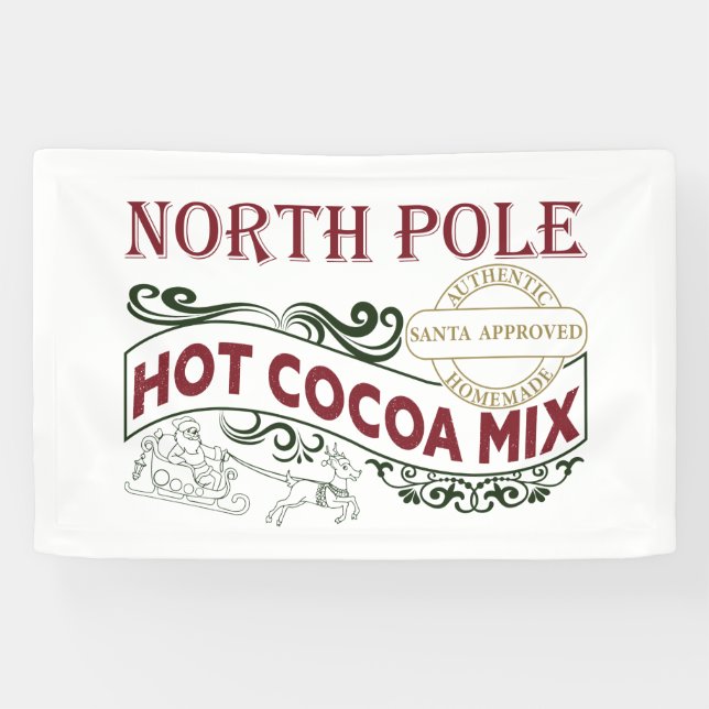 Banderoles Pôle Nord Hot Cocoa Mix fête de Noël (Horizontal)