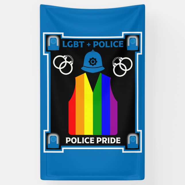 Banderoles Police Gay pride LGBT+ (Vertical)