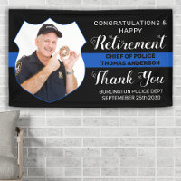 Police Retirement Custom Photo Blue Line Party