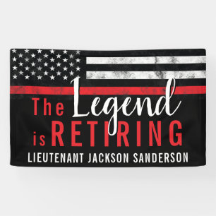 Banderoles Pompier à la retraite pompier Ligne rouge