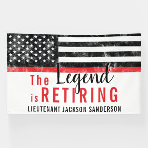 Banderoles Pompier à la retraite pompier mince Red Line