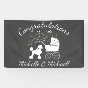Banderoles Poodle Chien Baby shower Chien Chien Chien Chien C