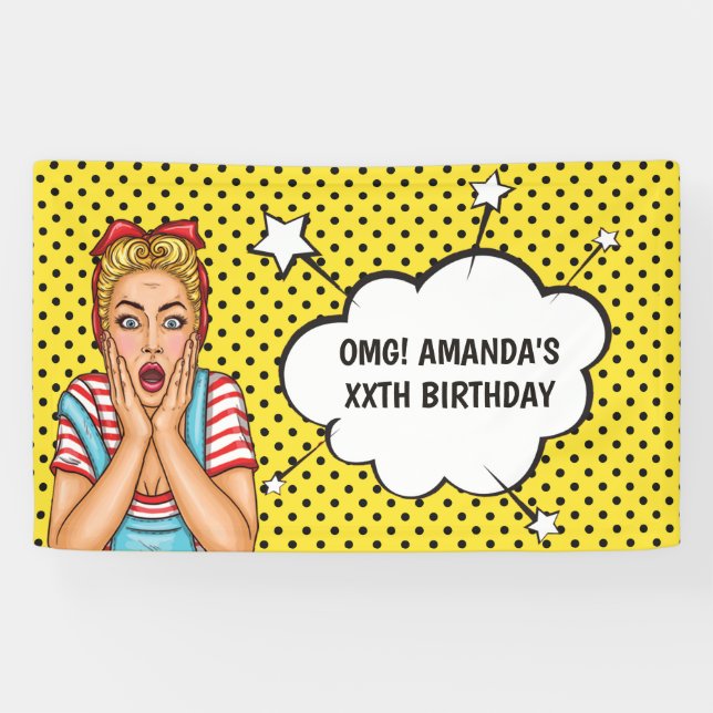 Banderoles Pop Art Comic Fête d'anniversaire (Horizontal)