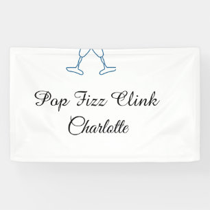 Banderoles Pop fizz clic bouteille de champagne bleu nouvel a